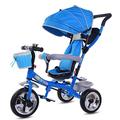 3 Wheel Toddler Trike Tricycle,4 in 1 Kids Trike,Baby Tricycle with Foldable Pedals,Removable Canopy， Tricycle for 1-3Years Old (Blue)