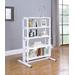 "32"" Convertible Bookshelf and Dining Table - Chintaly 8473-DT-WHT"