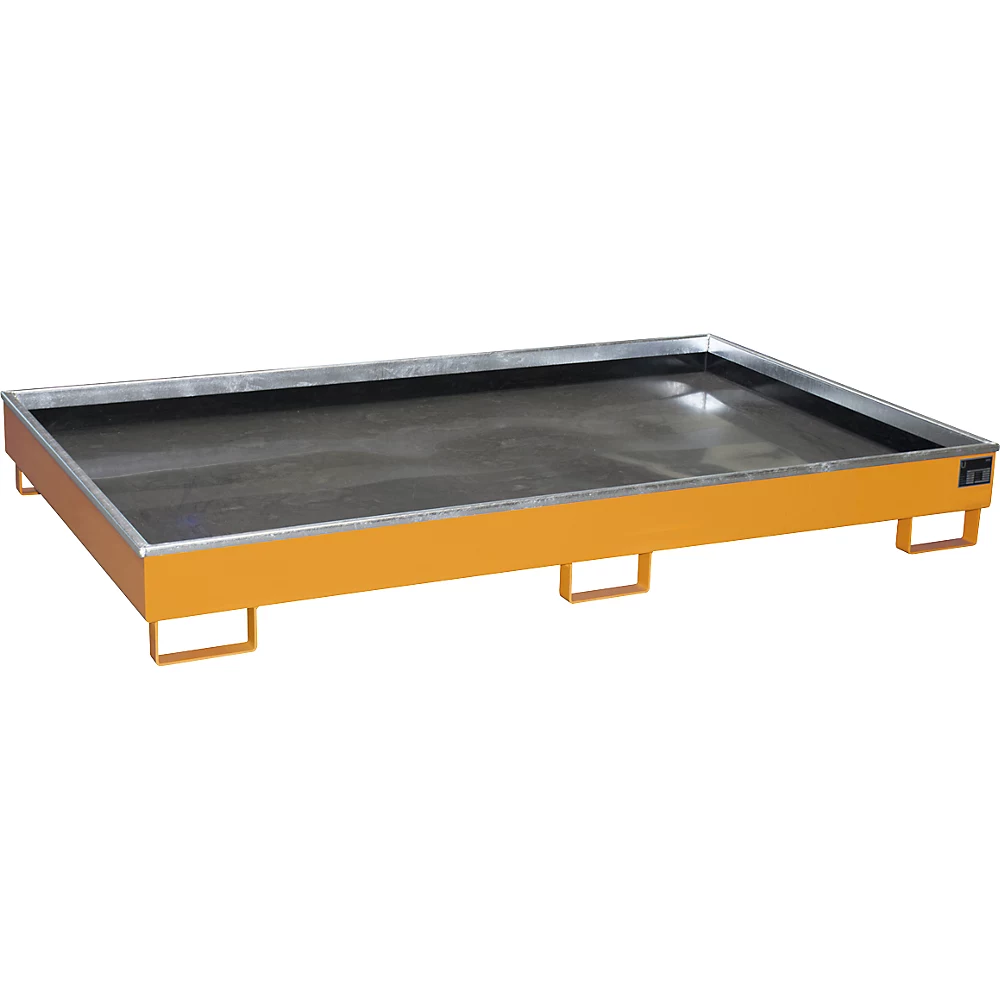 Cuve de rétention pour rayonnage avec insert en polyéthylène eurokraft pro