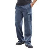 Men's Big & Tall Fleece Cargo Sweatpants by KingSize in Heather Slate Blue (Size 6XL)