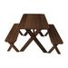 Loon Peak® Guertin Rectangular Long Outdoor Picnic Table Wood in Brown | 44" L x 27" W x 30" H | Wayfair 68F885237F0F4651AF06F0DE76F21E15