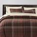 Millwood Pines Graber Brown Red Plaid Western Lodge Modern Rustic Comforter Set Polyester/Polyfill/Cotton in Brown/Red | Wayfair