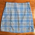 Brandy Melville Skirts | Brandy Melville Blue And White Plaid Mini Skirt One Sz | Color: Blue/White | Size: One Size