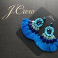 J. Crew Jewelry | Nwt J. Crew Resin Beaded Fringe Earrings | Color: Blue | Size: Os