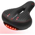 West Biking Bike Seat with Tail Light, Most Comfortable Bicycle Saddle, Wide Soft Gel Cycle Seat Cushion for Road Mountain Bike,Exercise Bikes,Spinning Bike,Hybrid Bike