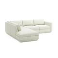 White/Black Sectional - Gus* Modern Podium Modular 4 PC Lounge Sectional A Polyester | 31 H x 104 W x 92 D in | Wayfair KSMOPOX4LASE-COPFOS-LF