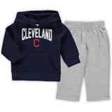 Infant Navy/Heathered Gray Cleveland Indians Fan Flare Fleece Hoodie and Pants Set