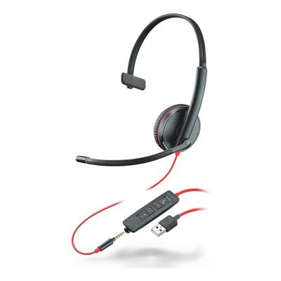 Headset »Blackwire C3215« monaural USB-A / 3,5 mm schwarz, Plantronics