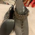 Gucci Shoes | Gucci Grey Leather Studded Platform High Heel Clog | Color: Gray | Size: 8