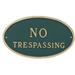 Red Barrel Studio® Bodee No Trespassing Statement Garden Plaque Metal | 6 H x 10 W x 0.25 D in | Wayfair 59344FCAC3374818B575D06E7D2140F3