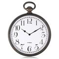 FISHTEC Design Wall Clock – Style Pocket Watch Vintage – Easy to Read Thanks to Large Numbers – Radio Controlled – For Kitchen, Office, Living Room 30 cm – Black & Copper