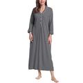 Amorbella Ladies Long Cotton Flannel Full Length Thick Winter Sleep Gown/Shirt(Grey,XL)
