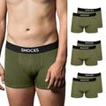 Snocks Mens Boxers Green Size M (Medium) 6 Pack Cotton Boxer Shorts Men Olive Mens Underwear Multipack Men's Boxer Shorts Trunks Briefs Gifts for Men Present