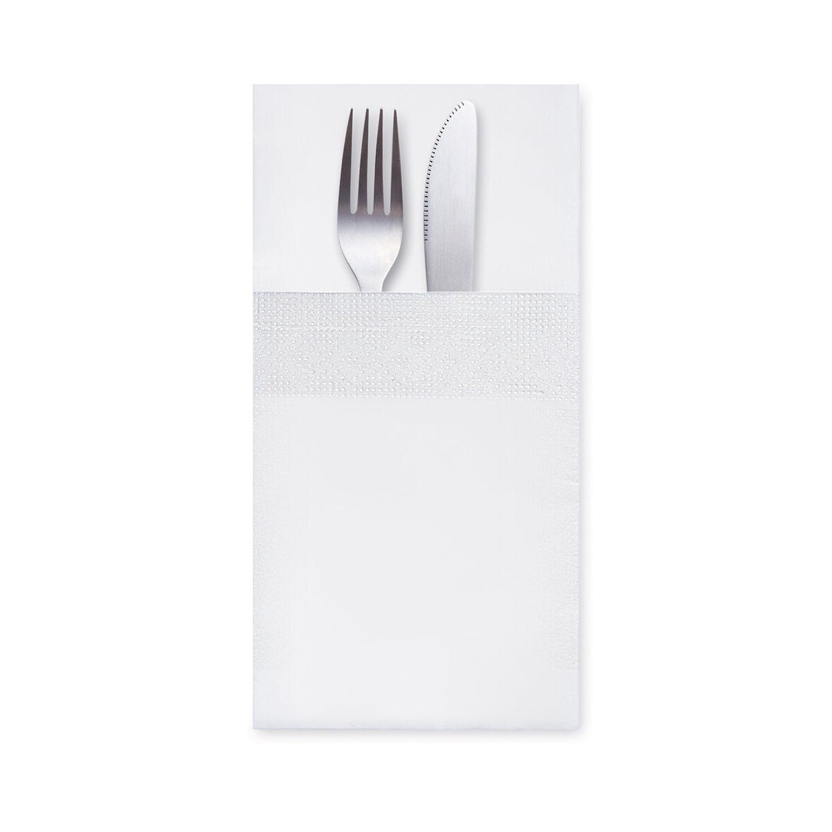 VEPATIM 400x Servietten Bestecktaschen 40 x 40 cm 1/8 -Falz 3-lagig weiß Image