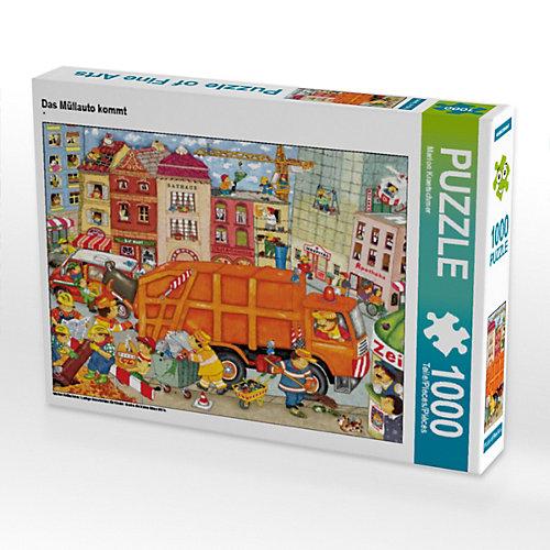 Puzzle CALVENDO Puzzle Das Müllauto kommt - 1000 Teile Foto-Puzzle glückliche Stunden Kinder