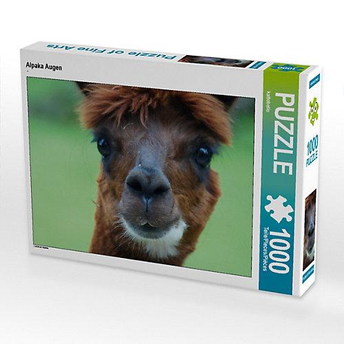 Puzzle CALVENDO Puzzle Alpaka Augen - 1000 Teile Foto-Puzzle glückliche Stunden Kinder