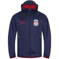 Liverpool FC Official Gift Mens Shower Jacket Windbreaker Peaked Hood Navy Med.
