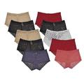 Trifolium 12 Pack Women Sexy High Waist French Knickers Lace Panties Brief Stretchy Sheer Floral Underpants Underwear (10,7381-1)