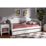 Baxton Studio Alya Classic Traditional Farmhouse White Finished Wood Twin Size Daybed /w Roll-Out Trundle Bed - Wholesale Interiors MG0016-1-White-Daybed /w Trundle
