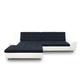 DOMO. Collection Morton Ecksofa, Sofa in L-Form (Longchair links), Eckcouch, Polstergarnitur, 304 x 200 x 84 cm in schwarz/weiß
