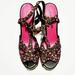 American Eagle Outfitters Shoes | American Eagle Wedge Heels Sandal | Color: Black/Pink | Size: 8