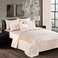 swift Fancy 3 Piece Bedspread Set Luxury Sequin with Crushed Velvet Quilted Bed Comforter with Pillow Sham Beige Super King