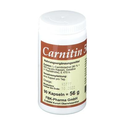 Carnitin 500 Kapseln 90 St Image