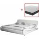 Design Ameublement - Lit Double avec Matelas Texas Lit adulte Couleur Blanc Matériaux bois et