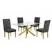 Willa Arlo™ Interiors Avalon 6 - Person Dining Set Wood/Glass/Upholstered/Metal in Brown | Wayfair 0F22C03C67C04A4B8246143F8A01782A