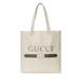 Gucci Bags | Gucci Logo Print Leather Tote Bag In White | Color: Red/White | Size: 15.25" X 13.75" X 5" Strap Drop 19"