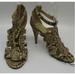 Coach Shoes | Coach Faux Snakeskin T-Strap Sandals Sz 7 | Color: Cream | Size: 7