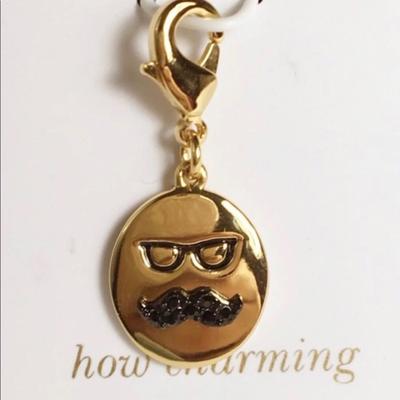 Kate Spade Jewelry | Kate Spade “How Charming” (1) Moustache Charm | Color: Black/Gold | Size: Os