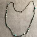 American Eagle Outfitters Jewelry | American Eagle Long Teal Necklace | Color: Blue/Gold | Size: Os