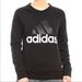Adidas Tops | Adidas Black Crew Neck Sweatshirt, Size Small | Color: Black/White | Size: S