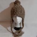 American Eagle Outfitters Accessories | Aeo Wool Blend Knit Tan Pompom Winter Hat | Color: Tan | Size: Os