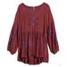 Free People Tops | Free People Arianna Embroidered Blousontunic | Color: Purple/Red | Size: M