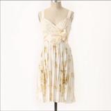 Anthropologie Dresses | Anthropologie $168 Deletta Tea Sweets Floral Dress Lagenlook Cottagecore Party | Color: Cream/White | Size: S
