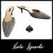 Kate Spade Shoes | Kate Spade Wool Herringbone Kitten Heel Mules 8 | Color: Black/White | Size: 8