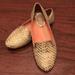 Coach Shoes | Coach Gold Leather And Straw Woven Flats | Color: Gold/Tan | Size: 8.5