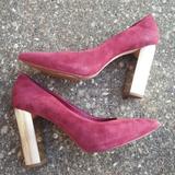 Michael Kors Shoes | Michael Kors Paloma Burgundy Wine Metallic Heel | Color: Gold/Red | Size: 7.5