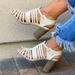 Free People Shoes | Distressed Leather Fisherman Huarache Heel Sandal | Color: White | Size: Various