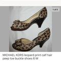 Michael Kors Shoes | Kors Leopard Print Calf Hair Peep Toe Pin Up Shoes | Color: Black/Brown | Size: 6