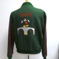 Disney Jackets & Coats | Disney H R Mickey Mouse Embroidered Leather Bomber Jacket Lined Wool Rare Htf M | Color: Brown/Green | Size: M