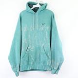 Nike Shirts | 90s Nike Mens Medium Flame Swoosh Logo Hoodie Teal | Color: Blue/Green | Size: M