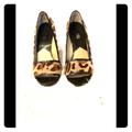 Michael Kors Shoes | Michael Kors Leopard Print Wedge Heel Peep Toe Sho | Color: Brown/Tan | Size: 9