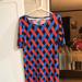 Lularoe Dresses | Lularoe Dress Size Medium Red /Blue Zigzag | Color: Blue/Red | Size: M