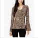 Michael Kors Tops | Brand New Michael Kors Leopard Print Top | Color: Black/Tan | Size: M