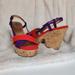 Kate Spade Shoes | Kate Spade Penny Cork Wedge Platform Sandals | Color: Purple/Red | Size: 7.5