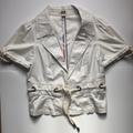 Anthropologie Jackets & Coats | Ett Twa Short Sleeve Blazer Size 8 | Color: Cream | Size: 8