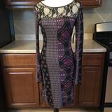 Jessica Simpson Dresses | Jessica Simpson Long Sleeve Dress Size Small | Color: Black/Purple | Size: S